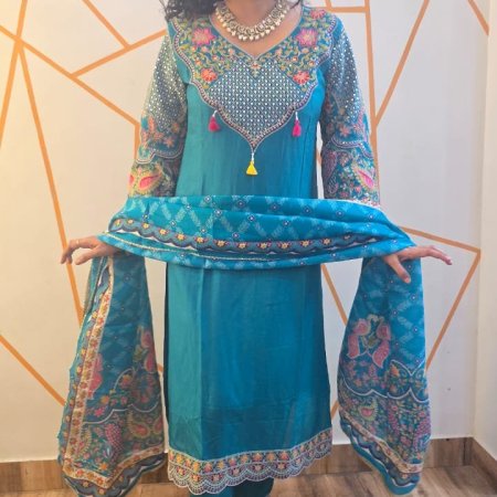 turquoise  suit
